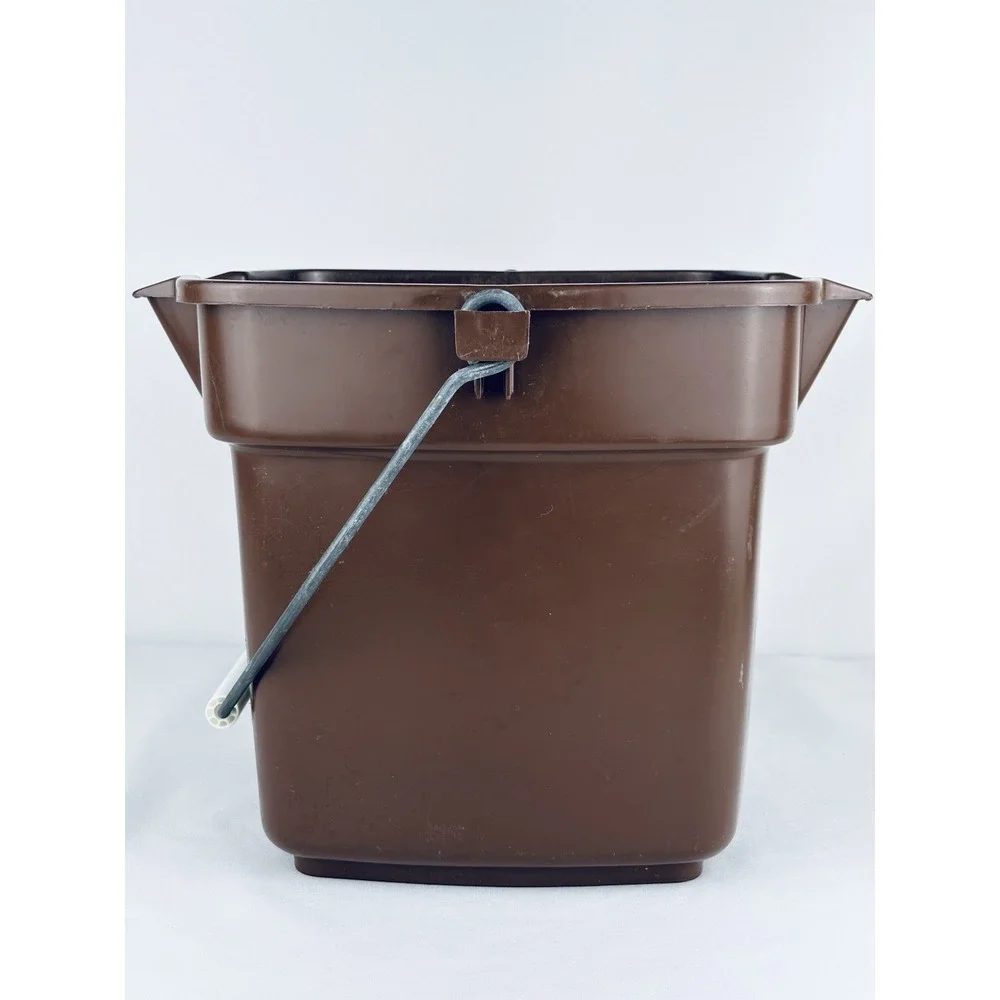 Vintage 1983 Rubbermaid Roughneck Bucket Chocolate Brown 12 Qt No 2964 Label